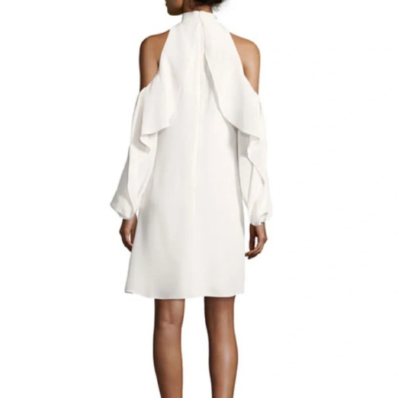 Kobi Halperin Janella Silk Cold Shoulder Ruffle Halter Cocktail Dress Size 6 - Picture 3 of 9